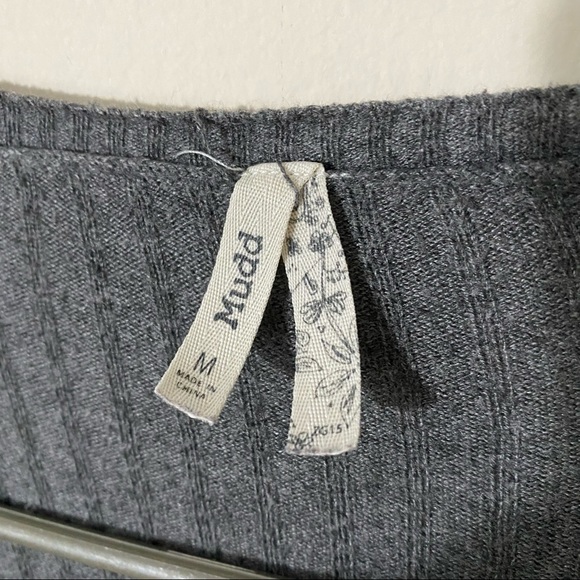 Mudd Open Face Gray Ribbed Cardigan M - Picture 2 of 7